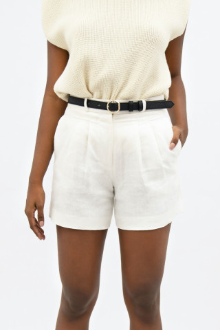 French Riviera  - Mom Shorts -  Porcelain