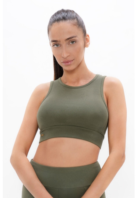 Boston BOS - Open Back Bra Top - Green Ash