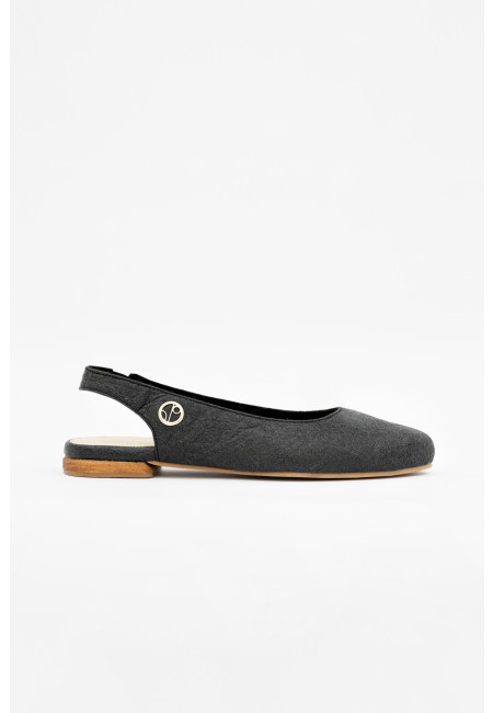 Cannes CEQ - Sling Back Flat Shoes - Charcoal