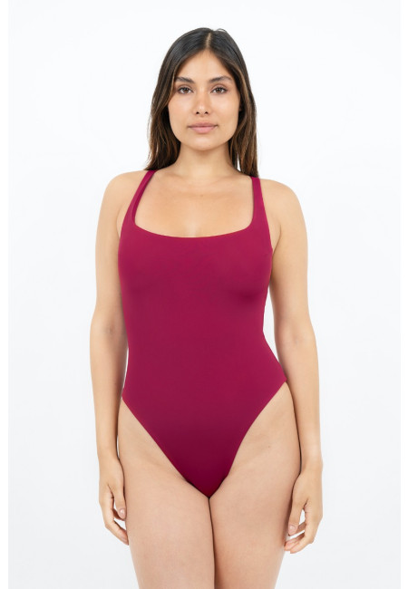 Mykonos - Criss-Cross Swimsuit - Red Coral