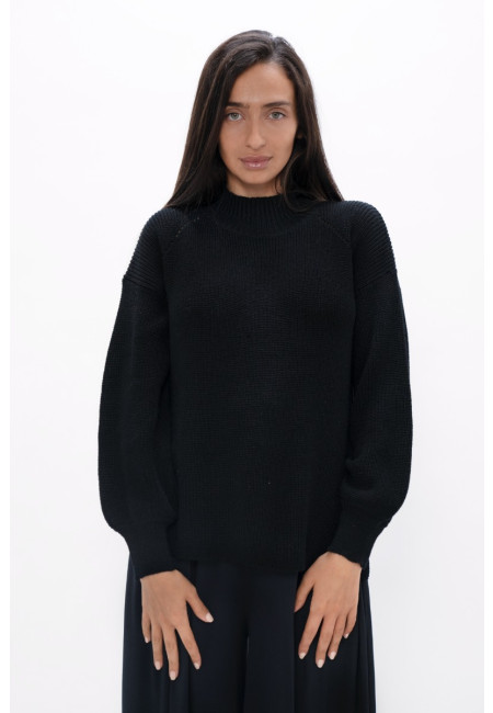 Ottawa  - High Neck Sweater - Licorice