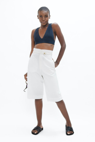 Florence FLR - Knee Pants - White Dove